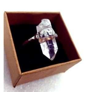 Quartz crystal Ring handmade size 10